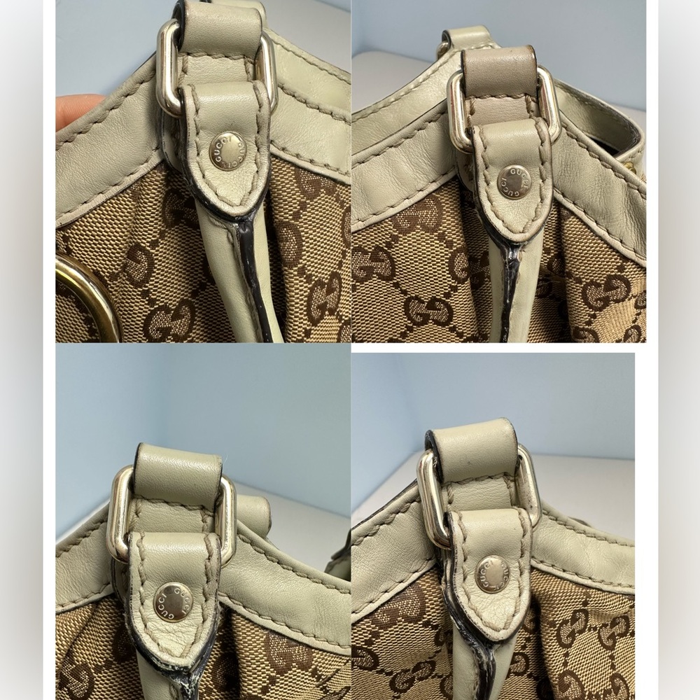 Gucci Handbag Sukey Large Canvas Tote Bag Leather Trim Beige - Picture 4 of 16